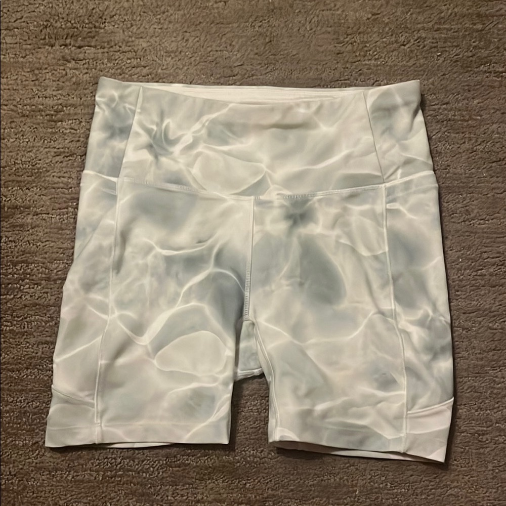 Women's White Patterned Shorts